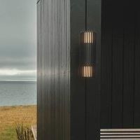 Nordlux Outdoor wall light Aludra Double Seaside, aluminium, black