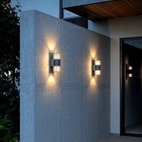 Nordlux Outdoor wall light Aludra Double Seaside, aluminium, anthracite