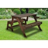 Garden Hardwood Convertible Folding Picnic Table Bench - 2-In-1 - Blue