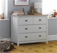 Argos Home Brooklyn 2+2 Chest of Drawers - White and Oak
