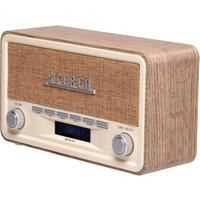 DAB+ Vintage Style Radio Denver DAB-18 Light Wood, Clock/Alarm Bluetooth AUX IN