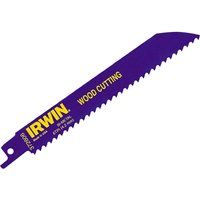 IRWIN 606R 150mm Sabre Saw Blade Fast Cutting Wood Pack of 5