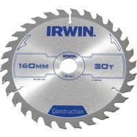 IRWIN IRW1897192 160 x 20mm 30-Teeth Circular Saw Blade with ATB Tooth Grind