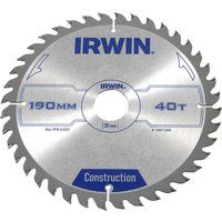 Irwin 1897200 Circular Saw Blade 190x 30mm x 40T ATB