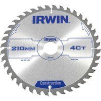 IRWIN IRW1897204 210 x 30mm 40-Teeth Circular Saw Blade with ATB Tooth Grind