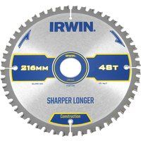 Irwin 1897396 Construction Circular Saw Blade 216 x 30mm x 48T