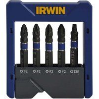 IRWIN 1923433 Impact Screwdriver Pocket Bit PZ/PH/TX (Set of 5)