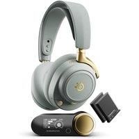 SteelSeries Arctis Nova Elite - Hi-Res Wireless Gaming Headset - 96kHz/24bit - Carbon Fiber Speakers - ANC - AI Noise Rejection - App - 2.4GHz + BT - Multi-Source Mix; OmniPlay PC+PS+Xbox - Sage&Gold