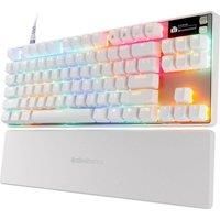 SteelSeries Apex Pro TKL Gen 3 White - HyperMagnetic Gaming Keyboard - Adjustable Actuation - Rapid Trigger - Game-Ready Presets - Protection Mode - Rapid Tap/SOCD - OLED - English Layout QWERTY