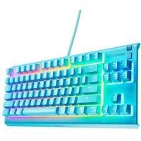 SteelSeries Apex 3 TKL Aqua RGB Gaming Keyboard - Tenkeyless Compact Form Factor - 8-Zone RGB Illumination - Water and Dust Resistant - Whisper-Quiet Gaming Switch - UK Layout (QWERTY)