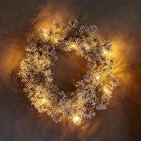 Sirius Alfi LED wreath, green/snow-covered, 45 cm