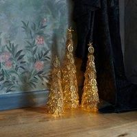 Sirius Kirstine LED decorative tree, gold, 43 cm high