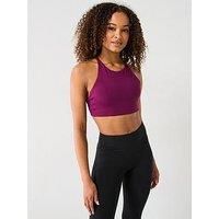 Girlfriend Collective Women/'s Topanga Bra, Cross-Back Sports, Plum, L