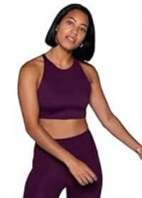 Girlfriend Collective Women/'s Topanga Bra, Cross-Back Sports, Plum, XXL