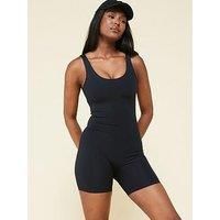 Girlfriend Collective Women'S Training Bike Unitard - Black