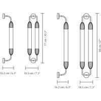UMAGE Lemon Squeeze 2-bulb wall lamp, length 77 cm, brass