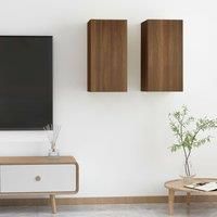 TV Cabinets 2 pcs Brown Oak 30.5x30x60 cm Engineered Wood