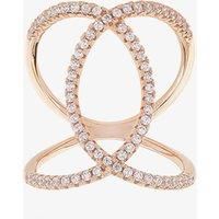 Sif Jakobs Ladies Rose Gold-Plated 'Fucino' Crossover White Cubic Zirconia Ring SJ-R0059-CZ(RG)