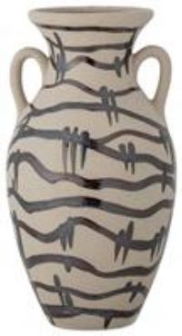 Bloomingville Ohana Stoneware Vase- Cream & Black