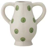 Bloomingville Stoneware Dotted Vase - White & Green