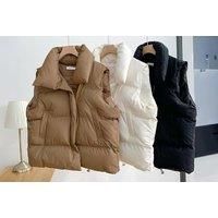 Women'S Winter Warm Puffer Vest In 4 Sizes And 3 Colours - White