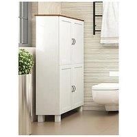 Dorel Home Alby Bathroom Storage Midi Cabinet - White / Honey