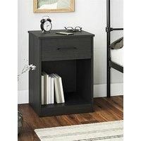 Dorel BrEZ Build Pearce Night Stand 1 drawer Black Oak, Black Oak