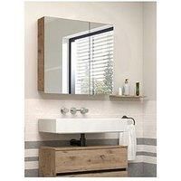 Dorel Home Wisla Mirrored Bathroom Wall Cabinet - Viking Oak