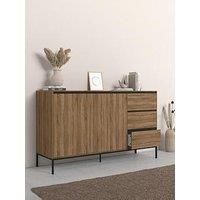 Bari Sideboard with 2 Doors /3 Drawers in Oak Look/Black