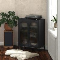 Mr. Kate Luna Acc Cab 2D Fluted Glass Met Black 102cm H X 80cm W X 40cm D