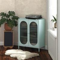 Mr. Kate Luna Acc Cab 2D Fluted Glass Met Sky Blue 102cm H X 80cm W X 40cm D