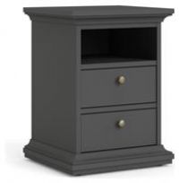 Paris Matt 2 Drawer Bedside chest (H)588mm (W)436mm (D)400mm