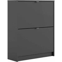 Shoes Shoe cabinet  with 2 tilting doors and 2 layers Matt Black, none