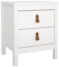 Tvilum Madrid 2 Drawer Bedside Table - White