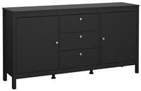 Madrid 2 Door Sideboard with 3 Drawers, black