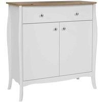 Baroque Sideboard 2 Doors 1 Drawer Pure White Iced Coffee Lacquer