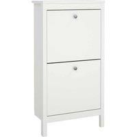 Madrid Shoe Cabinet 2 Flap Door White, none