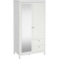 Madrid Wardrobe with 1 door Plus 1 mirror door Plus 2 drawers White, none
