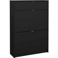 Indoor Furniture Group Shoes Shoe Cabinet 2 Flip Down Doors 1 Drawer In Matt Black
