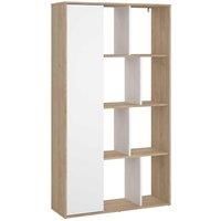 Indoor Furniture Group Maze Bookcase With 1 Door In Jackson Hickory And White High Gloss, White