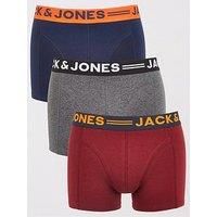 JACK & JONES Men's JACLICHFIELD Trunks 3 Pack Boxer, Multicoloured (Burgundy), Large (Pack of 3)