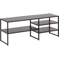Seaford Black Metal Open TV Unit with 3 Black Shelves