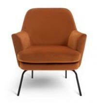 Habitat Celine Velvet Accent Chair - Orange