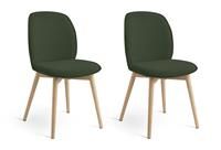 Habitat Laurel Pair of Fabric Dining Chairs - Dark Green
