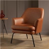 Habitat Celine Leather Accent Chair - Tan