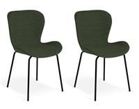 Habitat Etta Pair of Fabric Dining Chair - Green