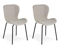 Habitat Etta Pair of Fabric Dining Chair - Natural