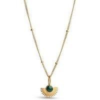 Enamel Copenhagen Petrol Green Soleil Gold Plated Sterling Silver Necklace