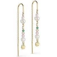 Enamel Copenhagen Sofia Earrings, 18Ct Yellow Gold Plated 925 Sterling Silver And Pearl And Beads