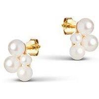Enamel Copenhagen Mae Studs, 18Ct Yellow Gold Plated 925 Sterling Silver And Pearl